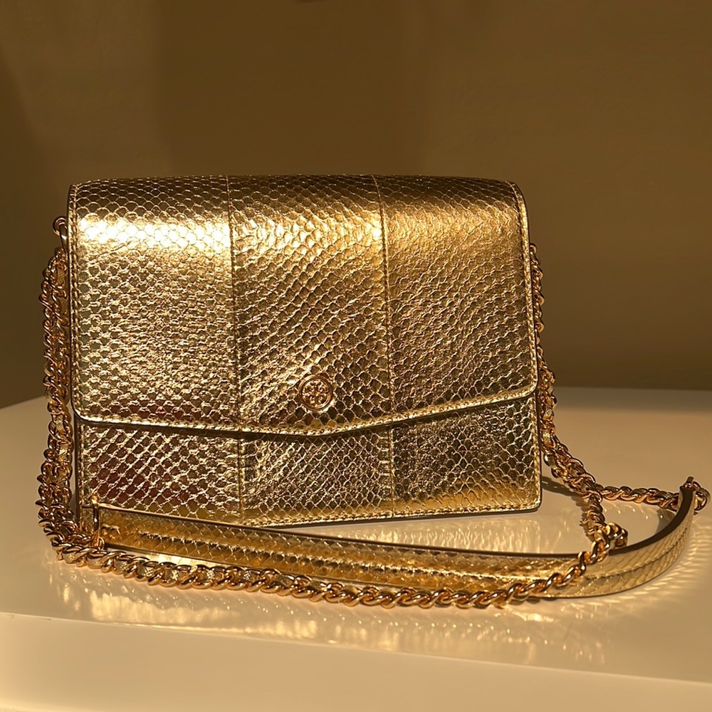 Tory Burch gold leather purse